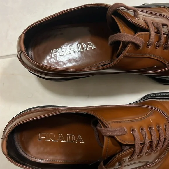 Prada Brown Shoe with rubber accent size 9 USA